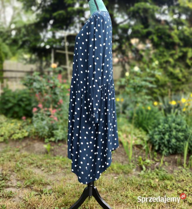 Sukienka CA Clockhouse 44 XXL granatowa w białe Moda i Styl Szczecin