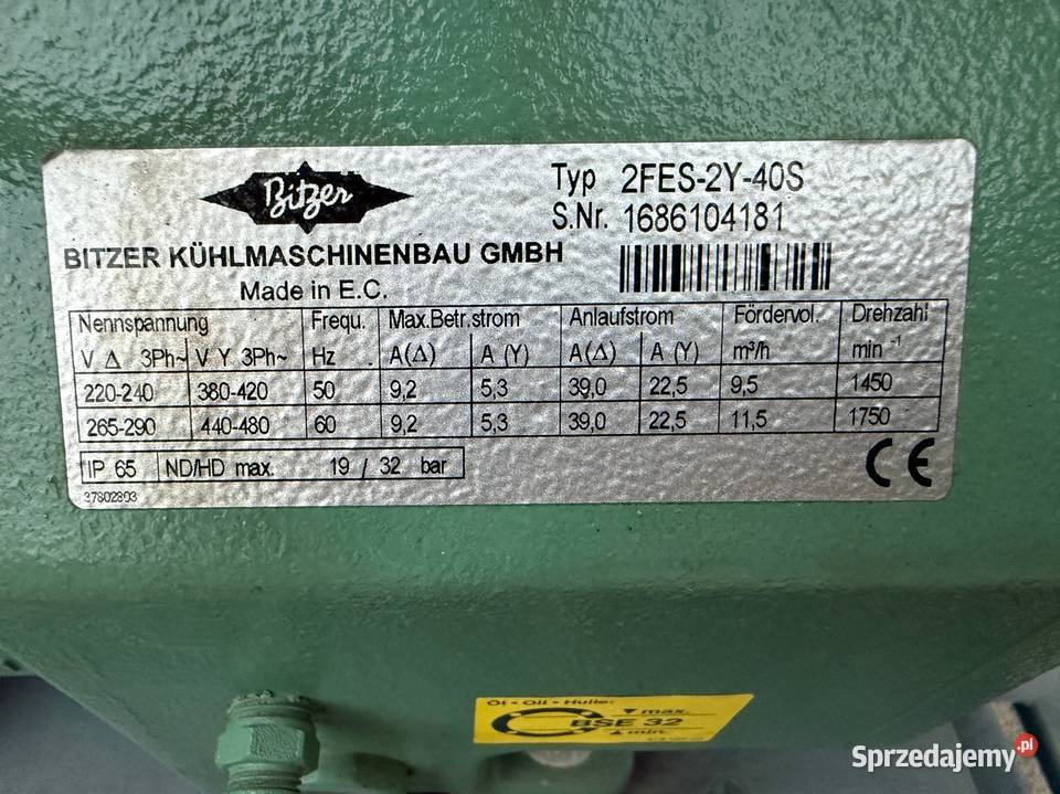 Agregat chłodniczy sprężarka Bitzer 2FES2Y40S