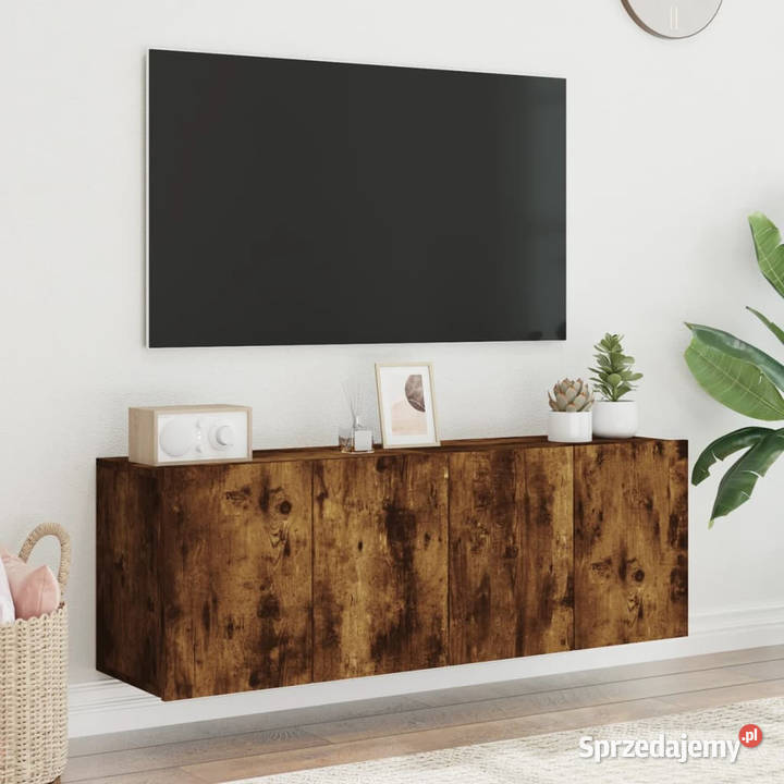 Ścienne szafki TV 2 przydymiony dąb 60x30x41 Warszawa