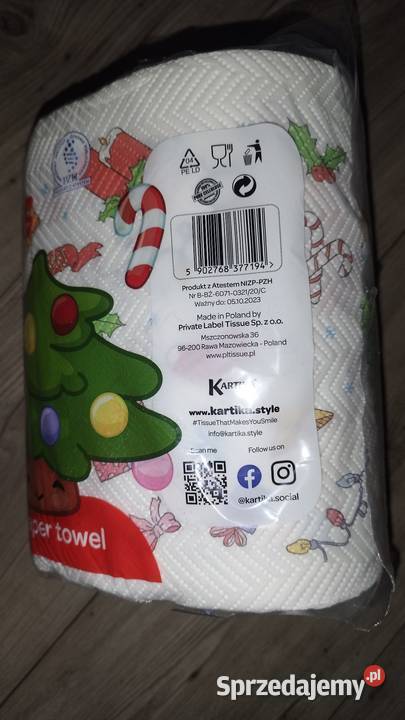 Ręcznik papierowy świąteczny Kartika Mikołaj Warszawa sprzedam