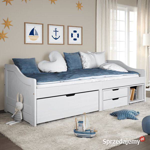vidaXL Łóżko dzienne 3 szuflady IRUN białe sprzedam