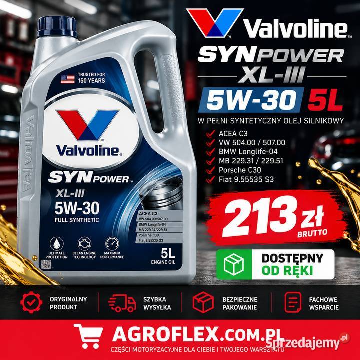VALVOLINE SYNPOWER XLIII 5W30 5L 213 brutto Kochanów