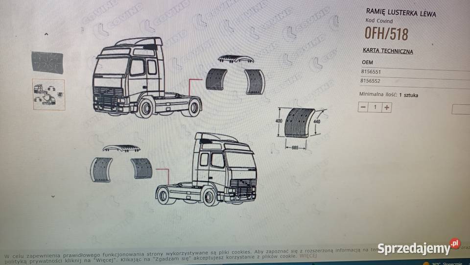 błotnik tyln Volvo FH Części samochodowe Poznań