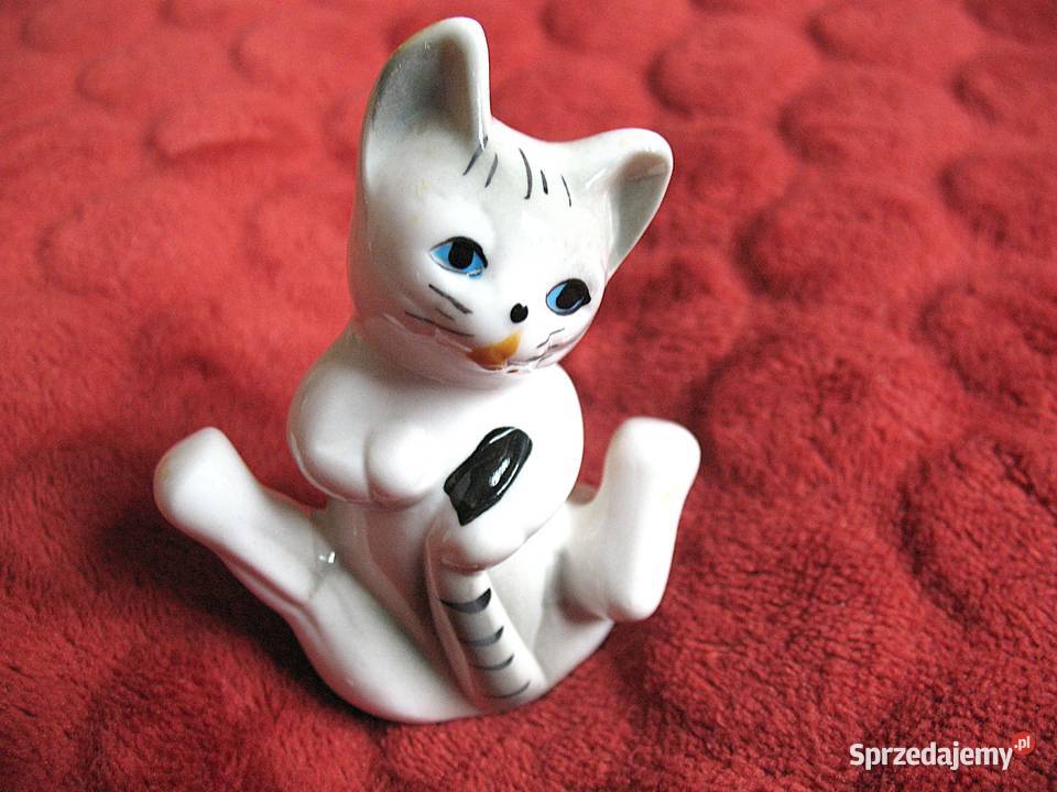 Kot młody zabawny kotek figurka porcelana 8 x 6 mazowieckie