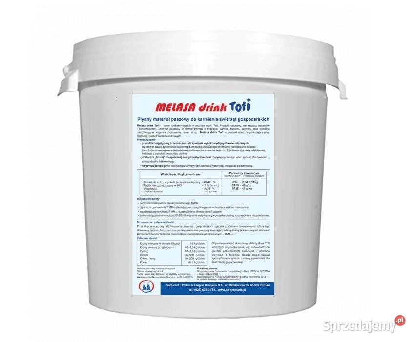 Melasa Drink Tofi paleta 27 wiaderek 25 Karmy i pasze Nysa