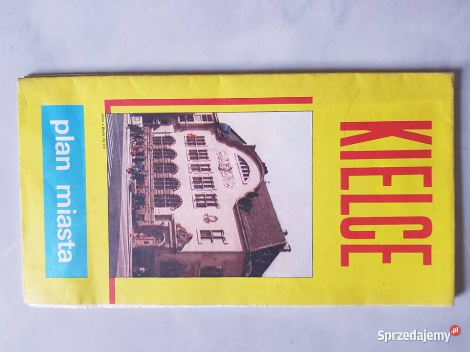 Mapa kielc stara papierowa exlibris CK Kielce