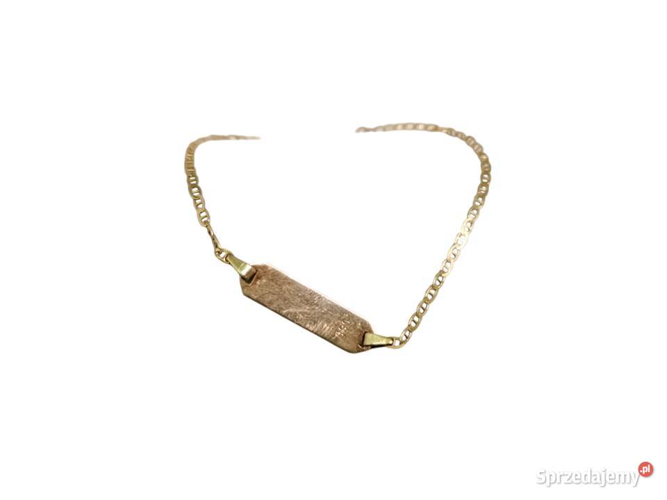 DELIKATNA ZŁOTA BRANSOLETKA PR 585 Z BLASZKA Kłodzko