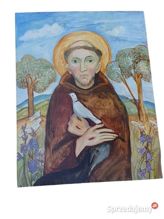 Stary obraz Święty Franciszek z Asyżu Anna Cieszyn