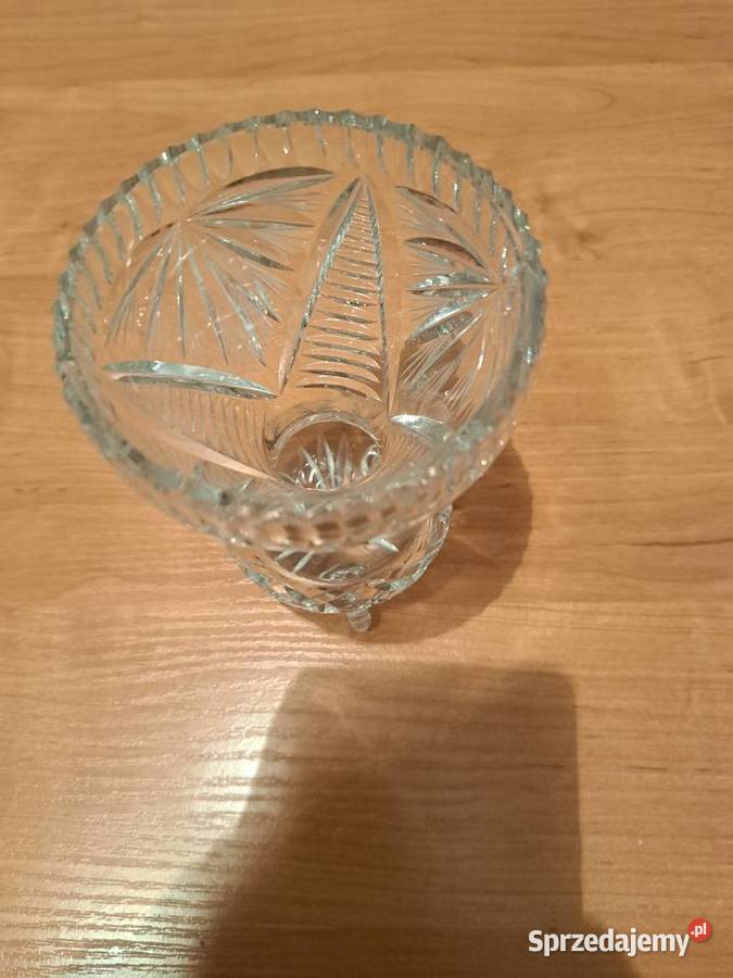 Retro wazon krysztalowe szklo Czechoslowacja Lubań