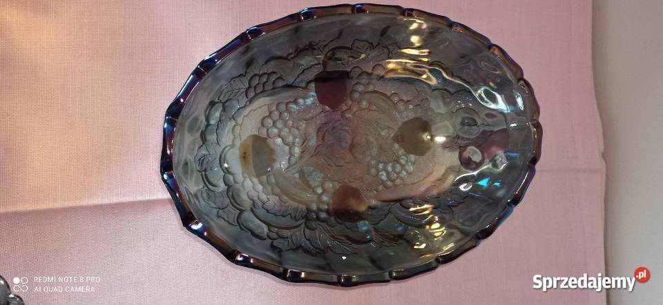 Karnawał szklana tacka na owoce Indiana Amber Gdańsk