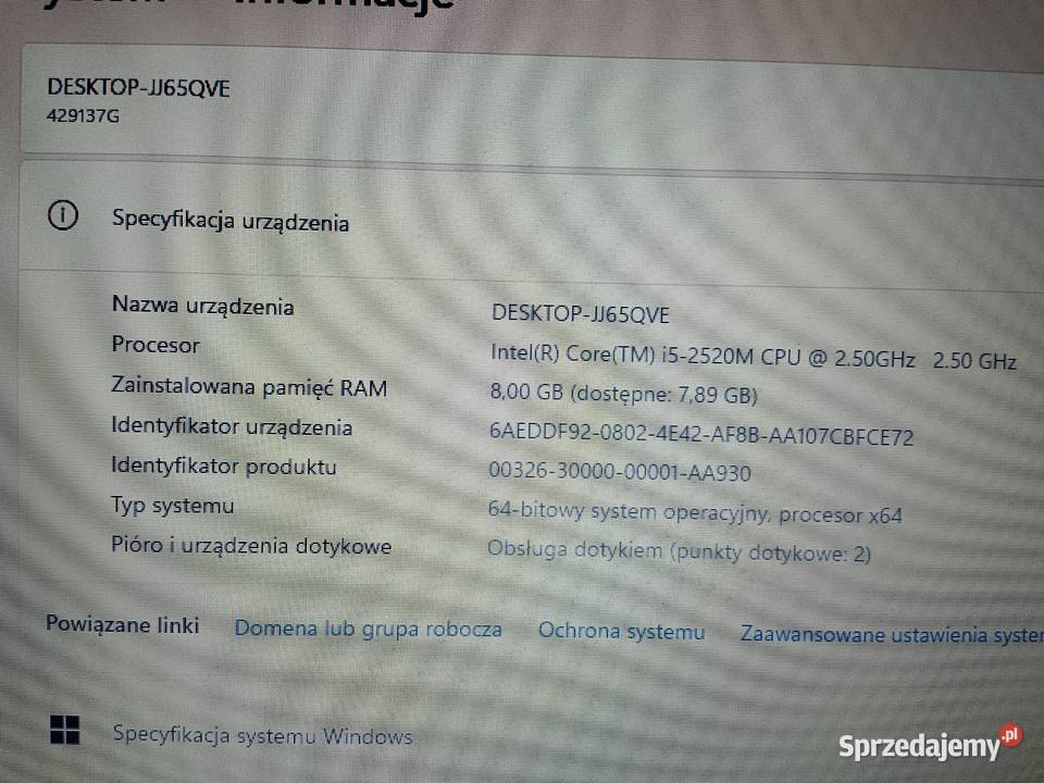 Sprzedam laptop Lenovo ThinkPad x220 Rakszawa