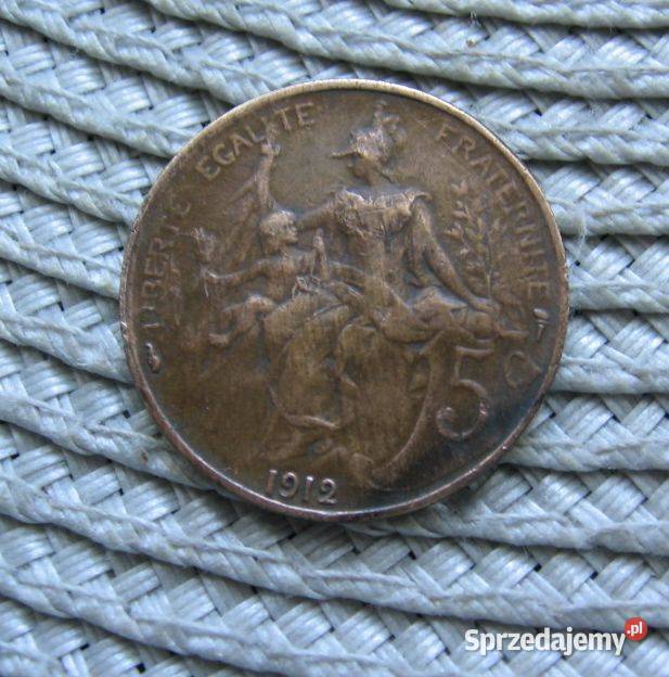 Francja 5 Centymów 1912r wielkopolskie Kalisz