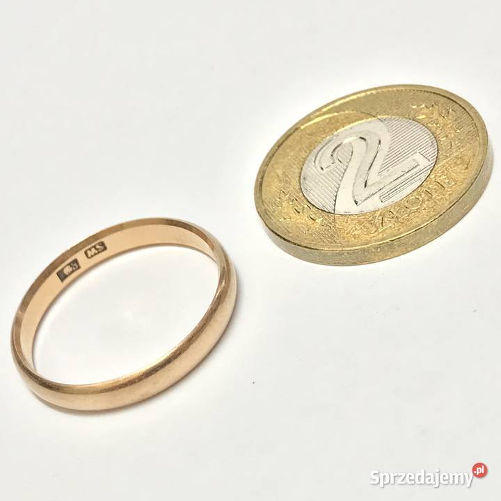 Złota OBRĄCZKA ślubna damska 14K KLASYCZNA r 17 mazowieckie Warszawa