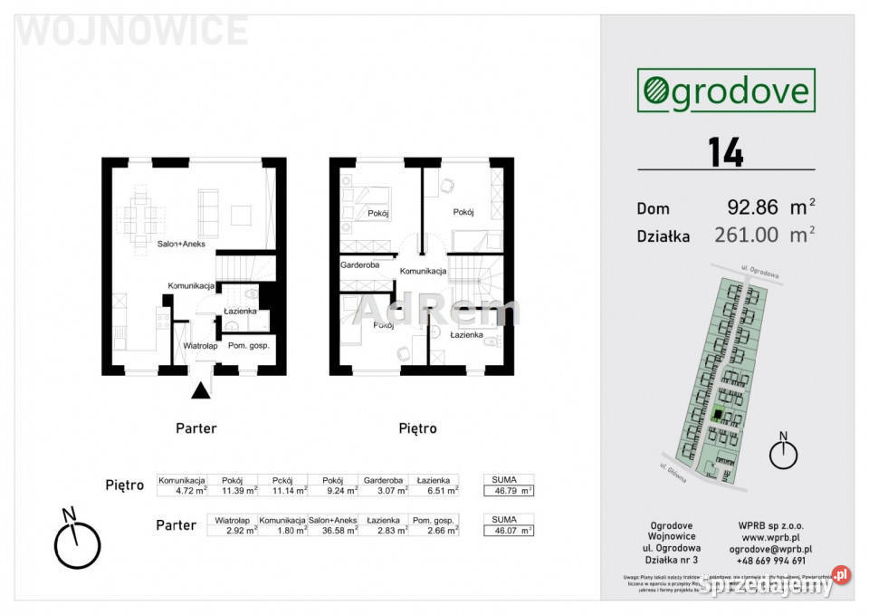 Dom wolnostojący Wojnowice Ogrodowa 9286m2