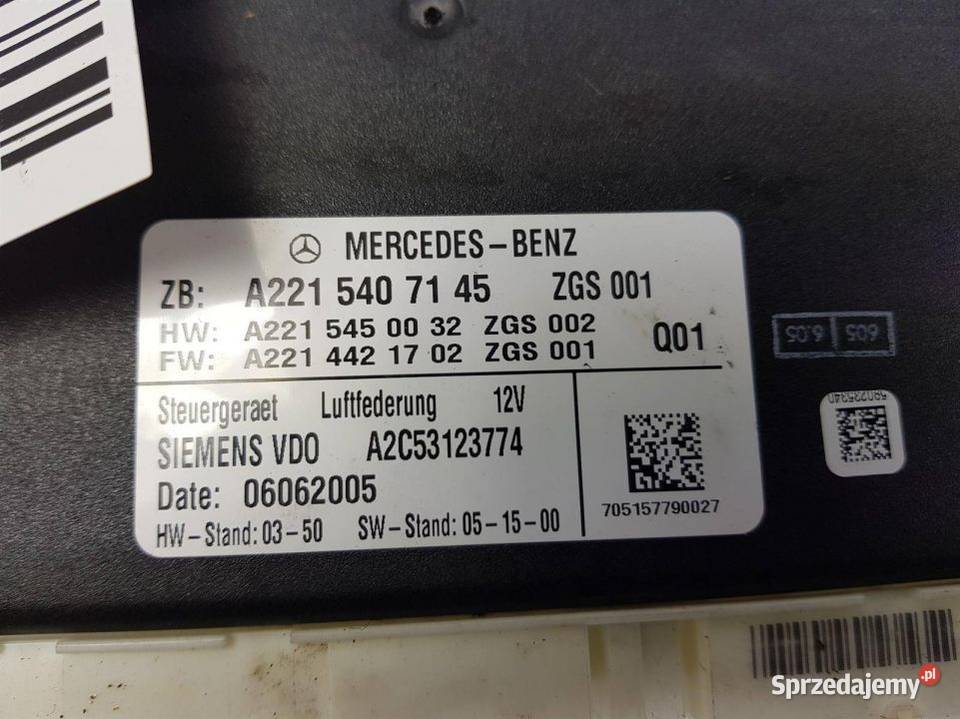 MODUŁ MERCEDES W221 S350 A2215407145 Lipno