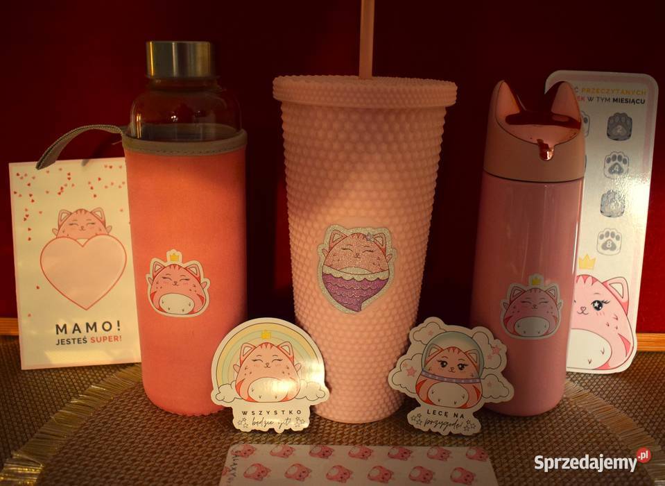 Duży zestaw do napojów seria z kotkiem dużo Chełmno