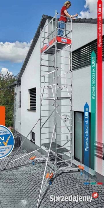 Wynajem rusztowania aluminiowego 8 m schody Szczecin usługi budowlane