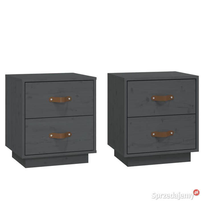 Szafki nocne 2 szare 40x34x45 lite drewno Meble
