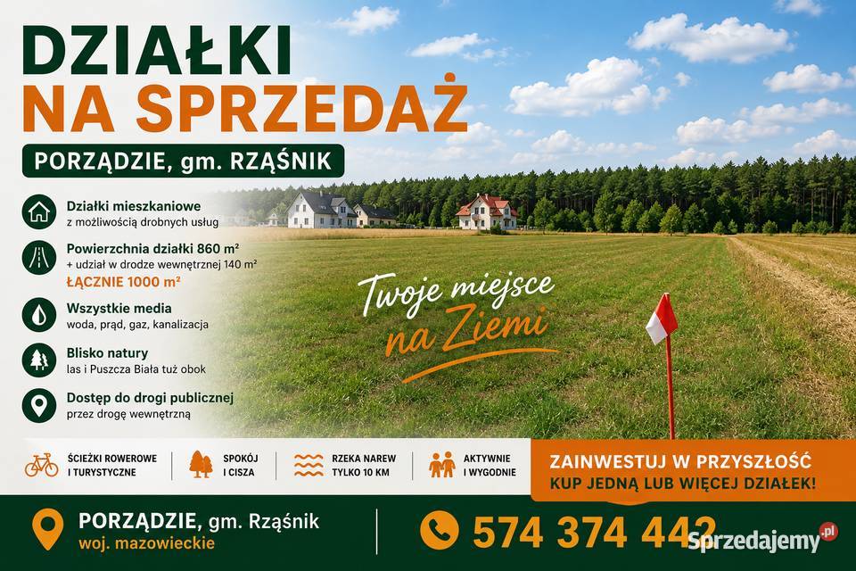 Twoje miejsce na Ziemi działki budowlane Porządzie