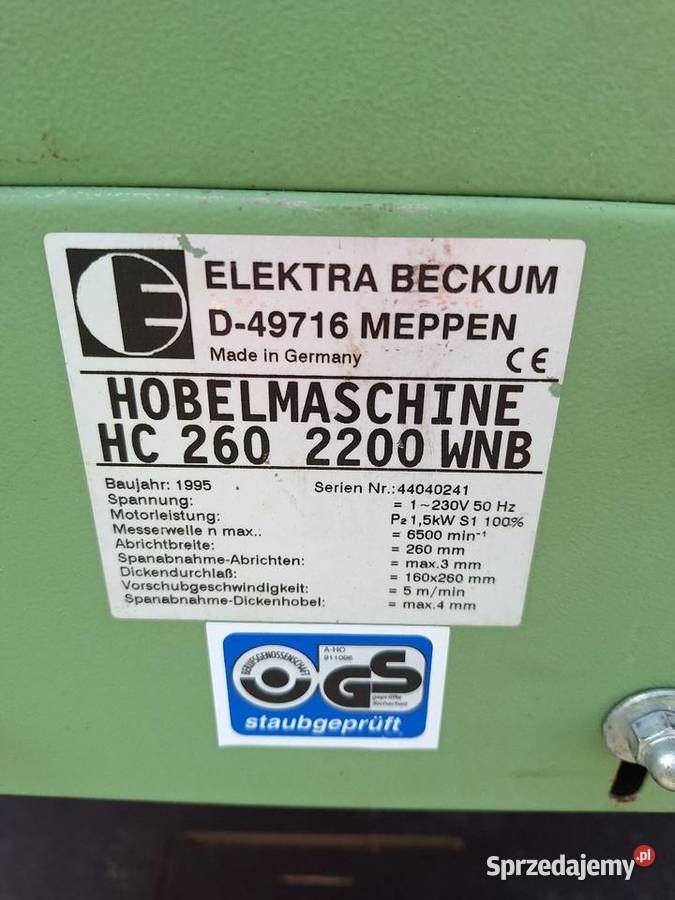 Heblarka Grubościówka Elektra Beckum HC260 Zbuczyn