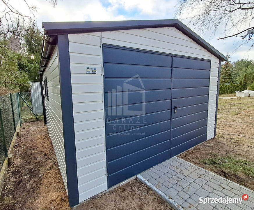 Garaż blaszany 4x4m Brama dwuskrzydłowa 2x Okno 16m2 łódzkie Rawa Mazowiecka