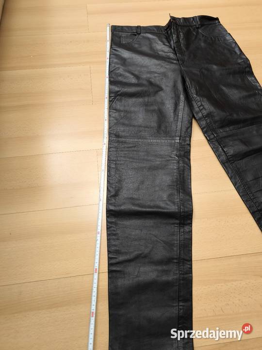 Skórzane męskie spodnie skóra z dawnych lat pas Radomsko