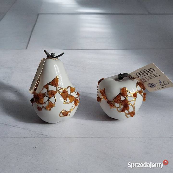 Jabłko Gruszka Figurka ceramiczna ręcznie pomorskie Sierakowice