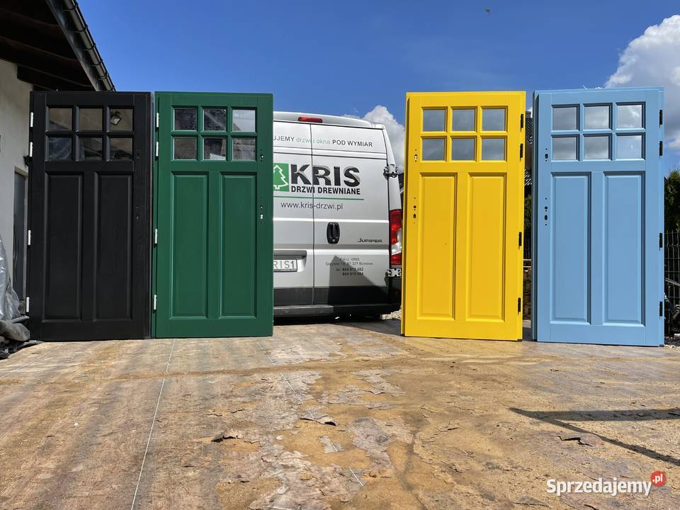 Drzwi drewniane zewnętrzne 300 wzorów w dowolnym 208cm kujawsko-pomorskie Grzybno