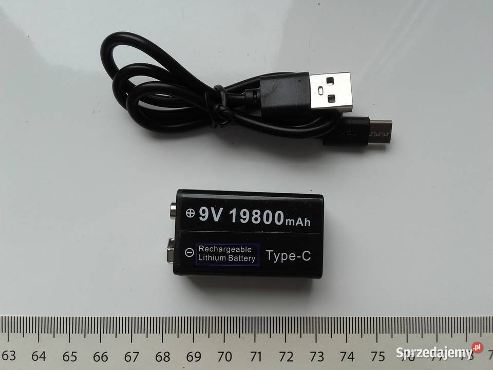 Akumulator 6F22 9V z ładowaniem USBC LED Liion kujawsko-pomorskie Bydgoszcz