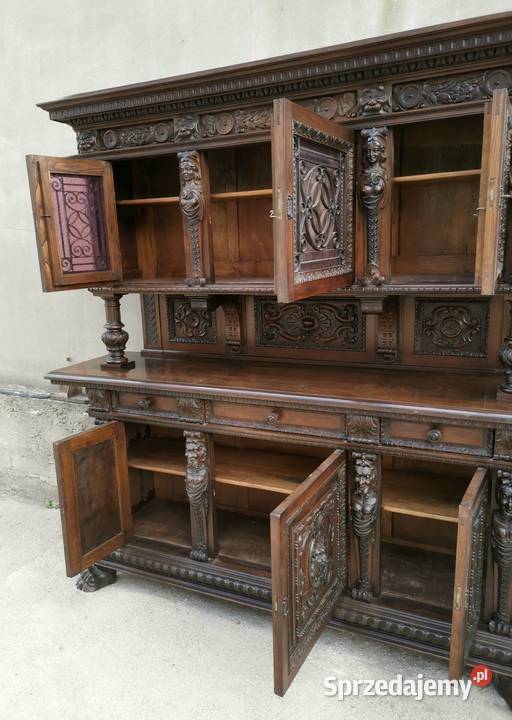 Kunsztowny kredens neorenesans włoski antyk