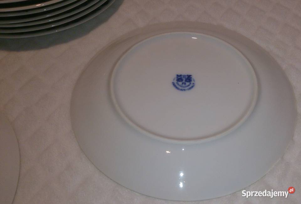 Talerz płaski 195 niebieskie kwiaty Szkło Porcelana i szkło Czeladź sprzedam