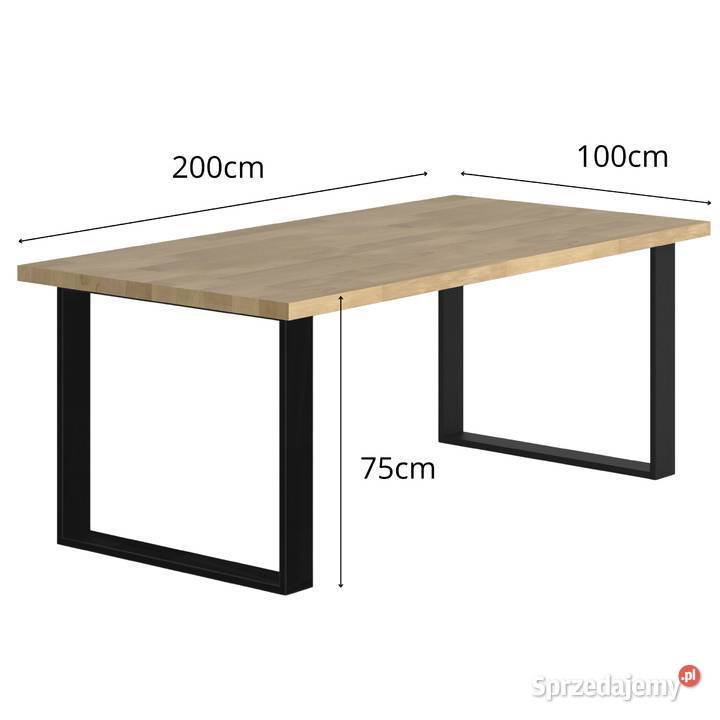 Stół Dębowy Prostokątny 200 100 75 Lity Stoły małopolskie Gdów