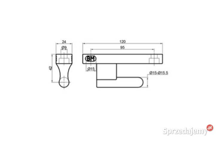 Zawias 120 mm kpl bolec gniazdo stal ocynkowana Lawety Przysieka Polska
