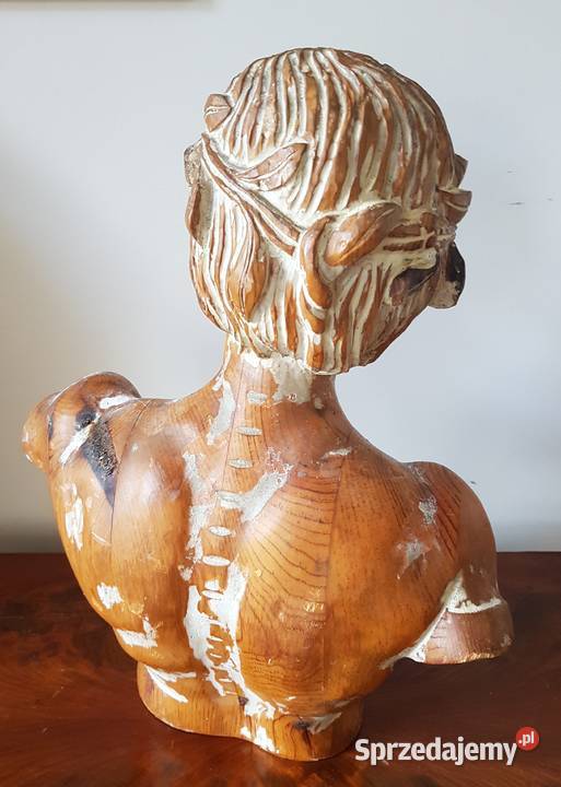 Rzeźba figura putto drewno polichromia ok1900 Orneta