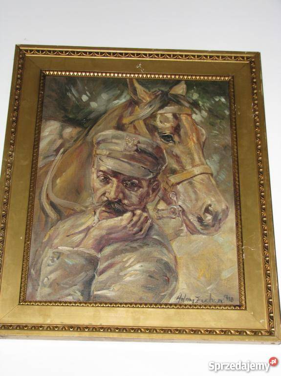 1928 PATRIOTYCZNY OBRAZ JÓZEF PIŁSUDSKI I KOŃ Kraków