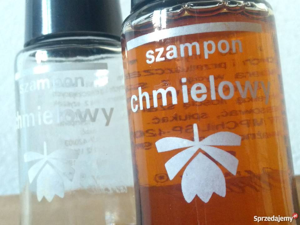 stary SZAMPON CHMIELOWY szklana butelka URODA Warszawa