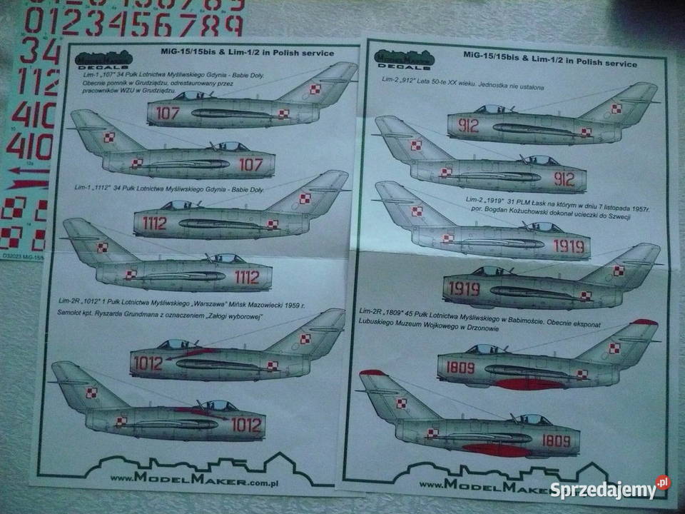 kalkomania MIG15 skala 132 nowe polskie Wałbrzych sprzedam