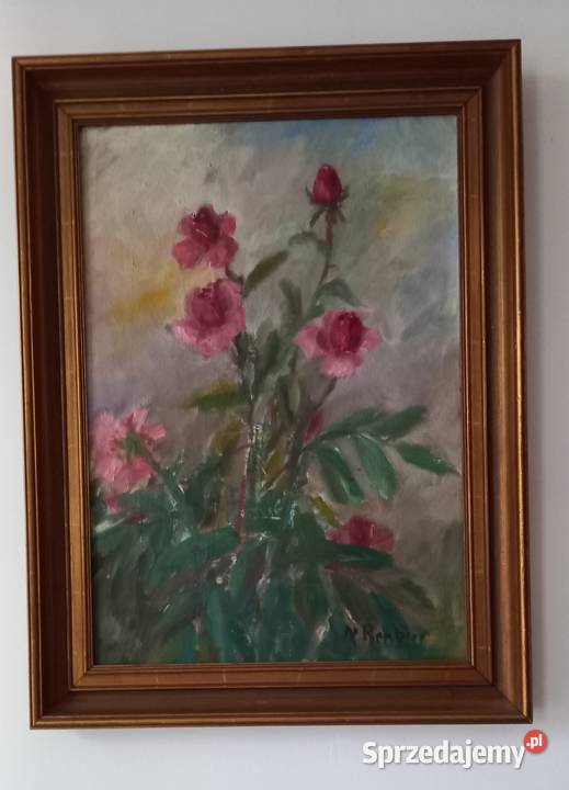 Obraz olejny Róże sygnowany Malarstwo Gorzów Wielkopolski