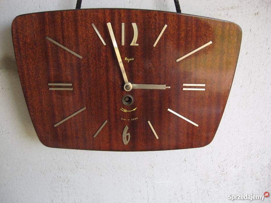Nakręcany zegar Majak z lat 70 tych ZSRR Grodziczno