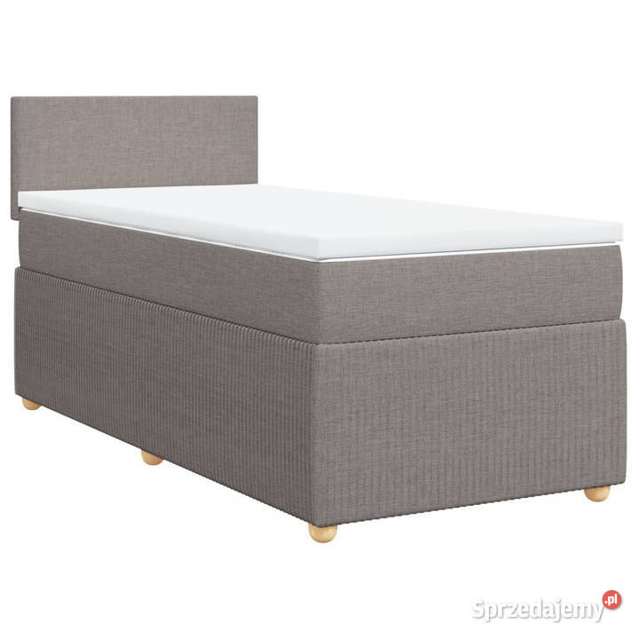 Łóżko kontynentalne z materacem taupe tkanina 190cm Warszawa