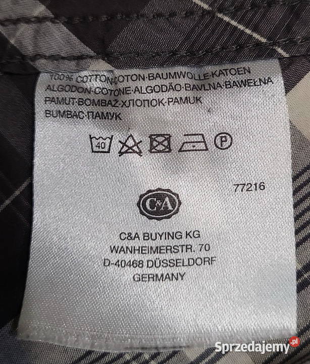 Koszula męska w kratę bawełna 100