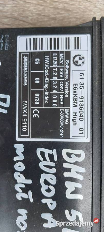 Moduł sterownik komfortu BMW 5 E60 9136040 osobowe zachodniopomorskie Szczecin sprzedam