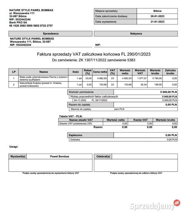 Biała szafa czterodrzwiowa Parma z lustrem i Kraków sprzedam
