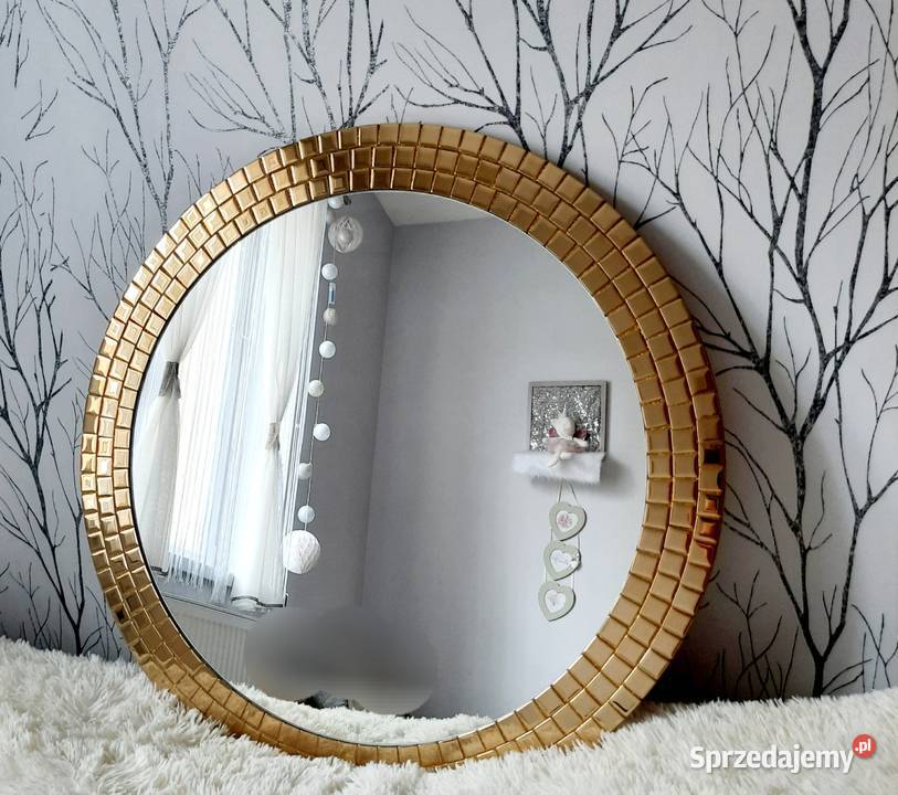 Lustro okrągłe złote 60 70 80 90 złota rama Przemyśl