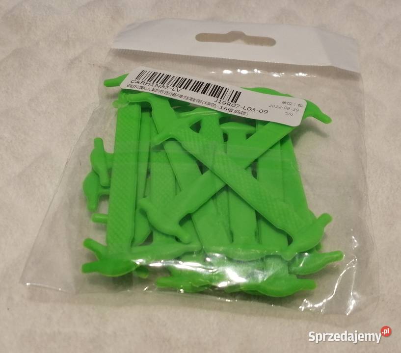 Sznurówki silikonowe bez wiązania zielone 16 śląskie Czeladź