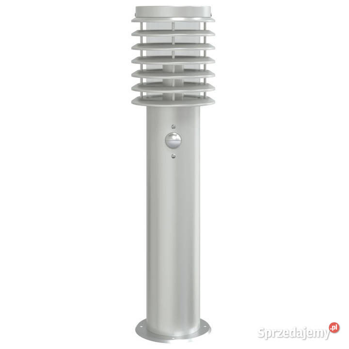 Lampa ogrodowa na słupku z czujnikiem srebrna 60 Warszawa