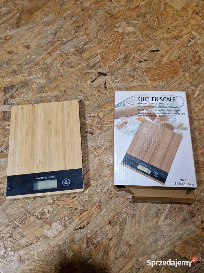WAGA KUCHENNA ELEKTRONICZNA LCD BAMBUSOWA do 5 wielkopolskie sprzedam
