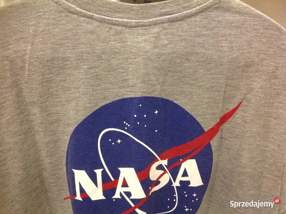 T shirt szary z nadrukiem NASA r L Nowa Sól