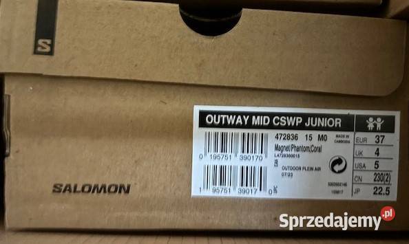 Juniorskie unisex Buty Salomon Outway Mid CSWP 22cm Kraków