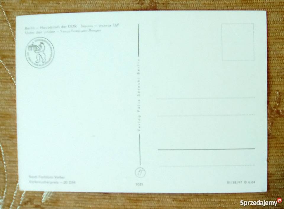 ALEJA UNTER DEN LINDEN W BERLINIE Pocztówki i karty telefoniczne Piszczac